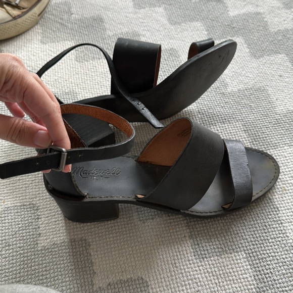 Madewell Leather Ankle Strap Sandals block heel - Picture 4 of 4